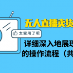 无人直播卖货三种模式：详细深入地展现无人直播的操作流程（共2节视频）