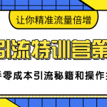 卓凡引流特训营第一期：高手零成本引流秘籍和操作技巧，让你精准流量倍增