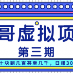 力哥实操内训虚拟项目第三期，每单几十块到几百甚至几千，日赚300-500+