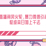 抖音直播间风火轮，暴力微信引流技术，低成本日加上千法