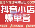 推易电商·2022年抖音小店爆单营，不直播、不拍短视频、日出1000单，暴力玩法