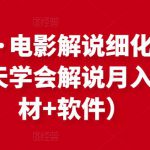 北沫真探·电影解说细化全过程，零基础7天学会电影解说月入过万（教程+素材+软件）