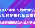 8000万用户规模增长方法论私域精细化运营增长，私域流量硬课助力业务跃迁