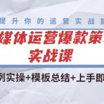 全媒体运营爆款策划实战课：案例实操+模板总结+上手即用