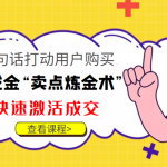 点石成金“卖点炼金术”一句话打动用户购买，快速激活成交！