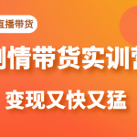 《剧情带货实训营》目前最好的直播带货方式，变起现来是又快又猛（价值980元）