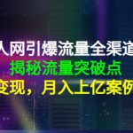 天地人网引爆流量全渠道增长：揭秘流量突然破点，流量变现，月入上亿案例