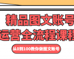 精品图文账号运营全流程课程 从0到100教你做图文账号