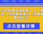 坏坏-公众号搞钱训练营1.0，坚持个1-2个月，会有质的变化（完整版）价值999元