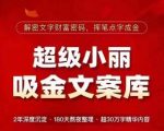 超级小丽·吸金文案库，解密文字财富密码，挥笔点字成金，超30万字精华内容