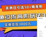 亲测日引50+精准粉，闲鱼引流高阶玩法3.0，实操变现3000元【揭秘】