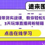 抖音直播带货实战课，教你轻松玩赚抖音，3天玩爆直播间