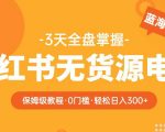 2023【阿本小红书无货源电商训练营】保姆级教程，从0到1，3天全盘掌握，轻松日入300+