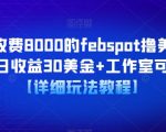 外面收费8000的febspot撸美金项目，单日收益30美金+工作室可批量搞【详细玩法教程】