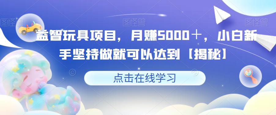 益智玩具项目，月赚5000＋，小白新手坚持做就可以达到【揭秘】