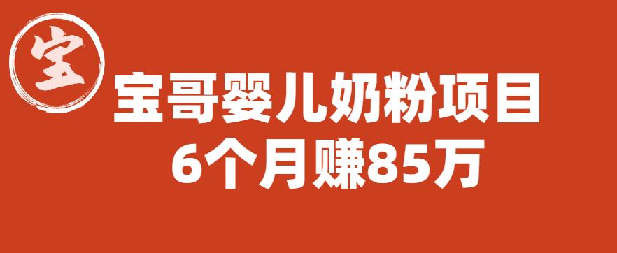 宝哥婴儿奶粉项目，6个月赚85w【图文非视频】【揭秘】