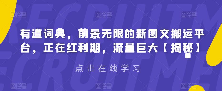 有道词典，前景无限的新图文搬运平台，正在红利期，流量巨大【揭秘】