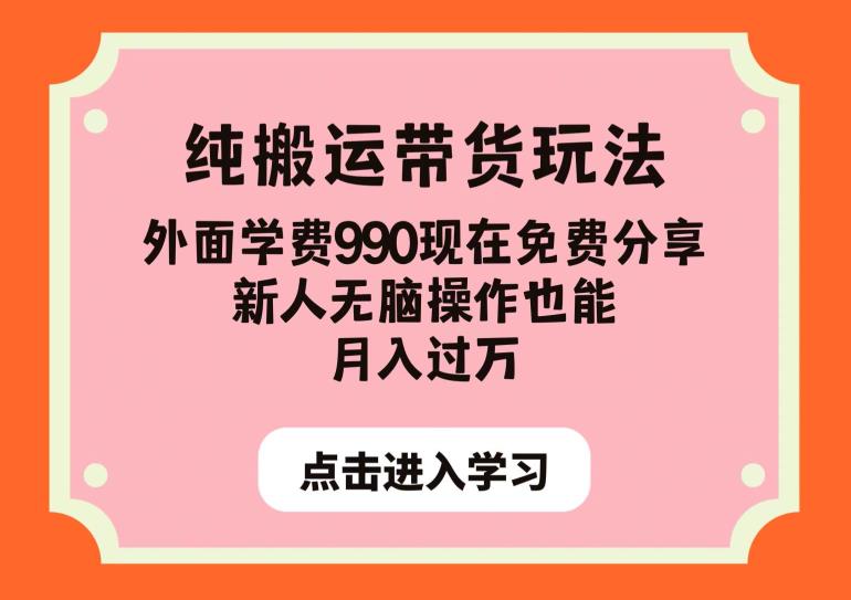 纯搬运带货玩法，外面学费990现在免费分享[/erphpdown]，新人无脑操作也能月入过万【揭秘】