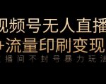 全网首发视频号不封号无人直播暴利玩法+流量印刷机变现，日入1000+【揭秘】