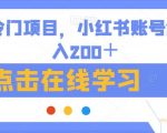 最新冷门项目，小红书账号解封日入200＋【揭秘】