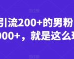 一天引流200+的男粉，日赚1000+，就是这么玩的【揭秘】