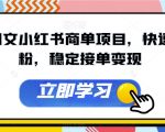 AI图文小红书商单项目，快速涨粉，稳定接单变现【揭秘】