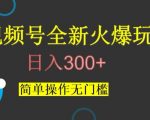 视频号最新爆火玩法，日入300+，简单操作无门槛【揭秘】