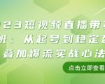 2023短视频直播带货培训班：从起号到稳定盈利叠加爆流实战心法（11节课）