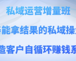 私域运营增量班，培养能拿结果的私域操盘手，打造客户自循环赚钱系统