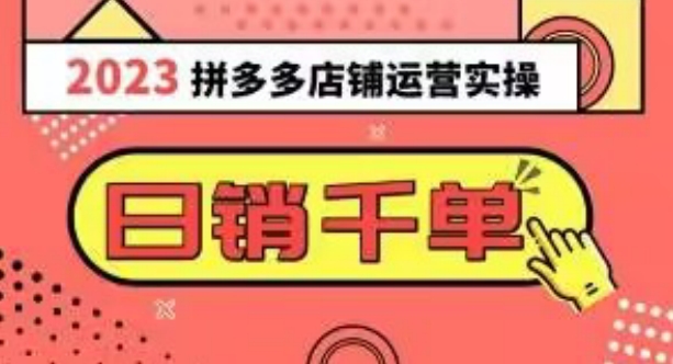 2023拼多多运营实操，每天30分钟日销1000＋，爆款选品技巧大全（10节课）