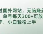 通过国外网站，无脑赚美刀，单号每天300+可放大操作，小白轻松上手【揭秘】