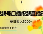 视频号囗播视频直播玩法，单日收入5000+，批量操作不封号【揭秘】