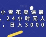 抖音小雪花卖课最新玩法，24小时无人直播，日入3000+【揭秘】