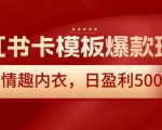 小红书卡模板爆款玩法，售卖情趣内衣，日盈利500+【揭秘】