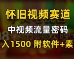 中视频流量密码，怀旧视频赛道，日1500，保姆式教学【揭秘】