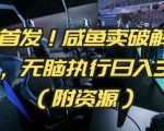 全网首发！咸鱼卖破解版小游戏，无脑执行日入300+（附资源）【揭秘】