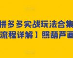 2024拼多多实战玩法合集【0-1全流程详解】照葫芦画瓢