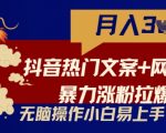 抖音热门文案+网易云截图暴力涨粉拉爆收益玩法，小白无脑操作，简单易上手【揭秘】