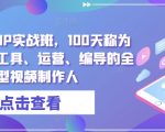 高薪剪辑师IP实战班，100天称为懂拍剪、AI工具、运营、编导的全能型视频制作人