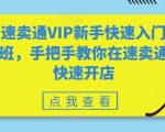 速卖通VIP新手快速入门班，手把手教你在速卖通快速开店