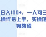 单号日入100+，一人可三号，简单操作易上手，实操落地保姆教程【揭秘】