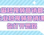 企业做短视频营销都怎么玩?企业短视频营销课，帮你打开思路