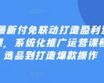 2024最新付免联动打造盈利型店铺实操课，​系统化推广运营课程，从选品到打造爆款操作