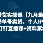 视频号带货实操课【九月最新】无人直播、书单号卖货、个人IP口播等，钉钉直播课+资料素材