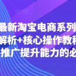 2024年最新淘宝电商系列课，底层逻辑解析+核心操作教程，运营、推广提升能力的必学