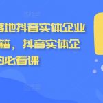 2024最强落地抖音实体企业流量增长秘籍，抖音实体企业的必看课