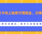 流量卡线上独家代理掘金，日入1k+ ，多种引流模式，新手小白轻松上手【揭秘】