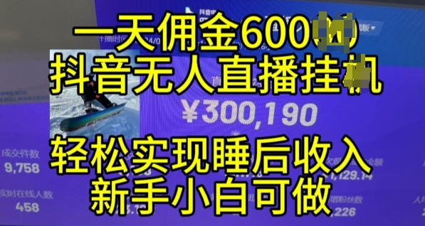 2024年11月抖音无人直播带货挂JI，小白的梦想之路，全天24小时收益不间断实现真正管道收益【揭秘】