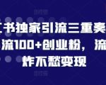 小红书独家引流三重奏，当天引流100+创业粉，流量爆炸不愁变现【揭秘】