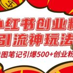 小红书创业粉引流神玩法，单图笔记引爆500+精准创业粉丝，私信狂潮接连不断